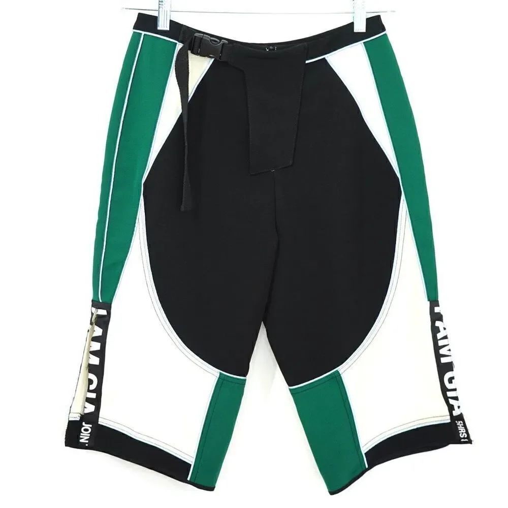 I AM GIA Calf Length Moto Short - White, Green, Black - S - Preowned